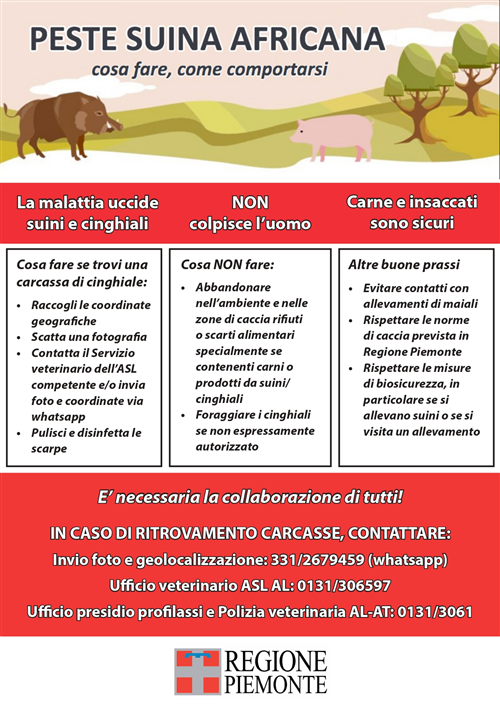 Contenimento della Peste Suina Africana